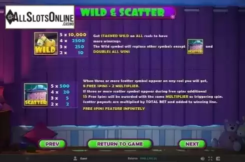 Paytable 2. Little Monsters from GamePlay