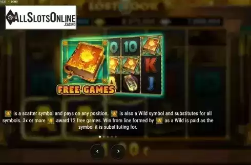 Free Spins feature screen