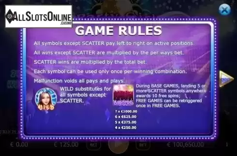 Game Rules. Party Girl Ways from KA Gaming