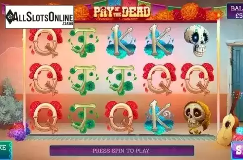 Reels screen. Pay of the Dead from Slingo Originals