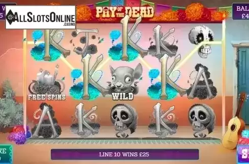 Win screen. Pay of the Dead from Slingo Originals