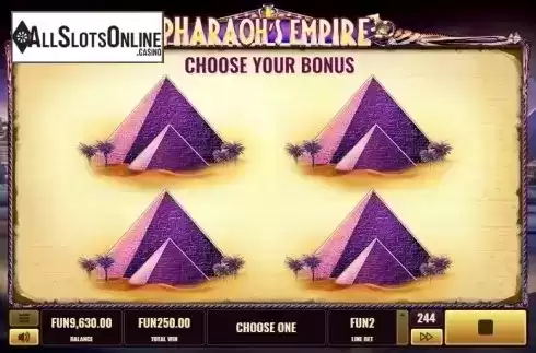 Choose Free Spins. Pharaoh's Empire from Platipus