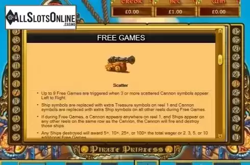 Free Games. Pirate Princess from Eyecon
