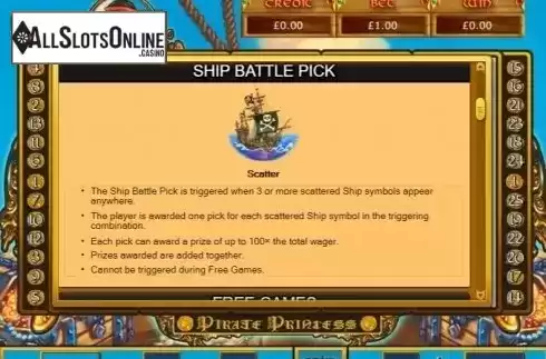 Ship Battle Pick. Pirate Princess from Eyecon