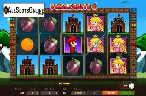 Win Screen . Pixel Fruits 2D from Five Men Games