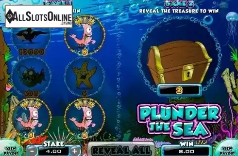 Win screen. Plunder The Sea from Microgaming