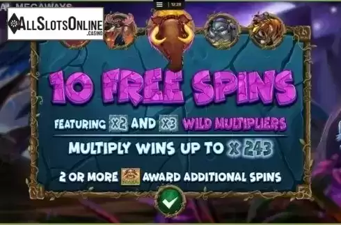 Free Spins Awarded. Primal MegaWays from Blueprint