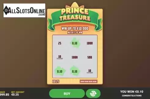 Game Screen 3. Prince Treasure from Hacksaw Gaming