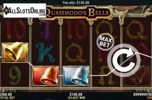 Win Screen. Quasimodo's Bells from Slot Factory