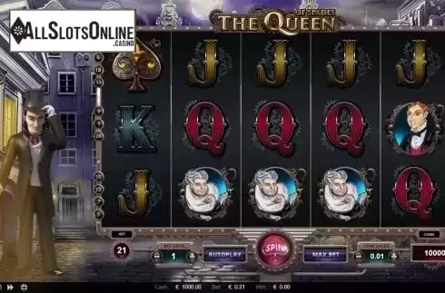 Reel screen. Queen of Spades (Thunderspin) from Thunderspin
