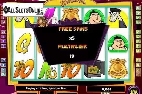 Free Spins screen. R.F Confidential from R. Franco
