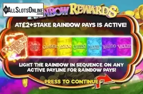 Start Screen. Rainbow Rewards from CR Games