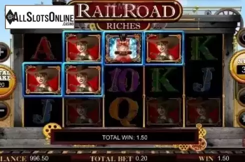 Win screen. Railroad Riches from CORE Gaming