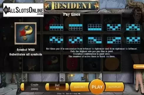 Paytable 2. Resident (X Play) from X Play