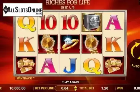Reel Screen. Riches For Life from Aspect Gaming