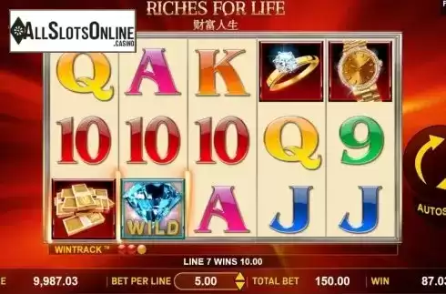 Win Screen 1. Riches For Life from Aspect Gaming