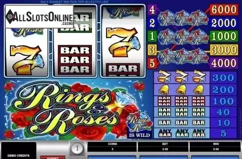 Reel Screen. Rings and Roses from Microgaming