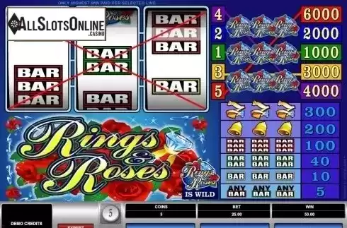 Win Screen. Rings and Roses from Microgaming