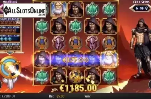Free Spins Win Screen. Rise Of Olympus from Play'n Go