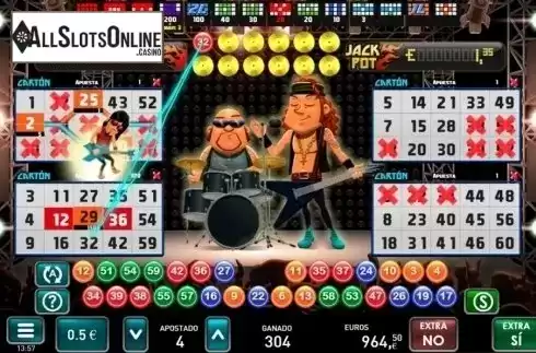 Game Screen. Rock Live Bingo from MGA