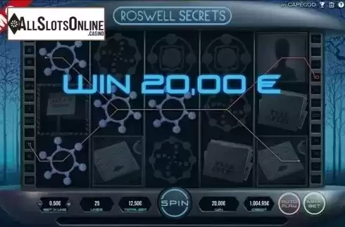 Win screen. Roswell Secrets from Capecod Gaming