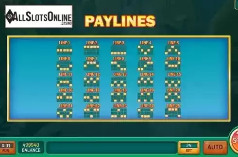 Pay Lines screen