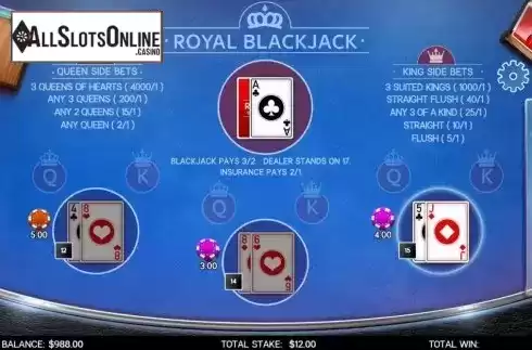 Game Screen 2. Royal Blackjack from Live 5