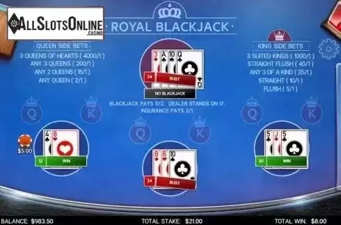 Game Screen 3. Royal Blackjack from Live 5