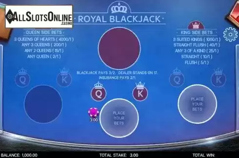Game Screen 1. Royal Blackjack from Live 5