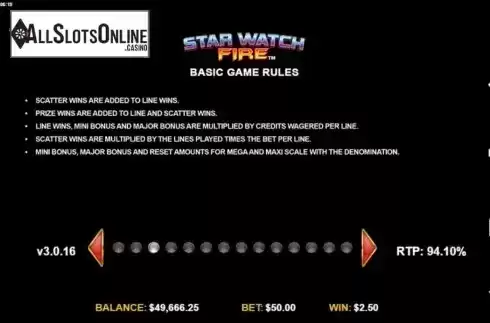 Features 3. Star Watch Fire from Konami