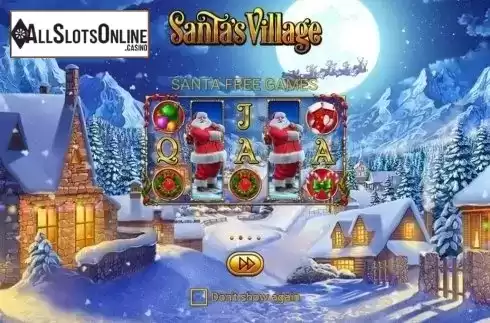 Intro Game screen. Santa's Village from Habanero