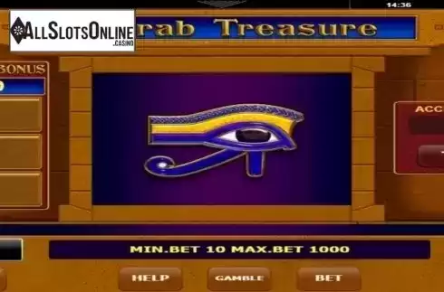 Game Screen. Scarab Treasure from Amatic Industries