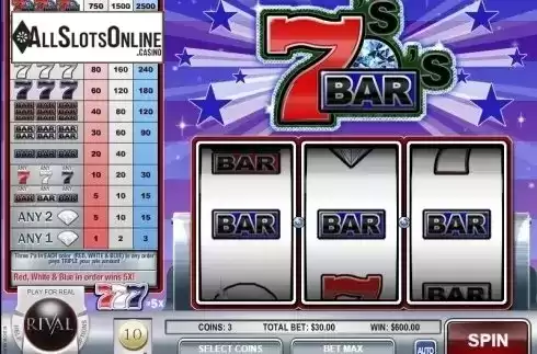 Win Screen 2. Sevens and Bars from Rival Gaming