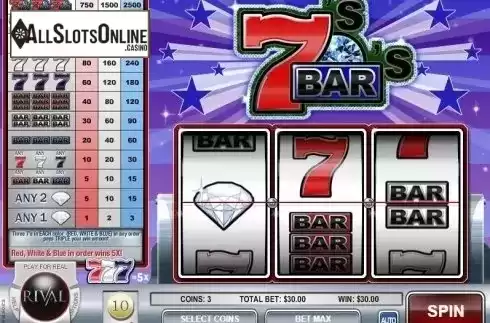 Win Screen . Sevens and Bars from Rival Gaming