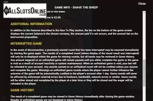 Game Rules 3. Shave the Sheep from Hacksaw Gaming