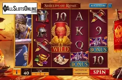 Reel Screen. Shields of Rome from Playtech