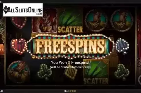 Free Spins 1. Sinister Circus from 1X2gaming