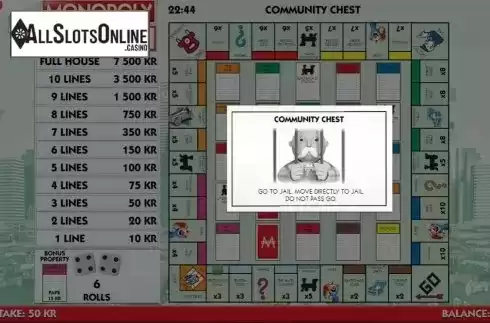 Game Screen 2. Slingo Monopoly from Slingo Originals