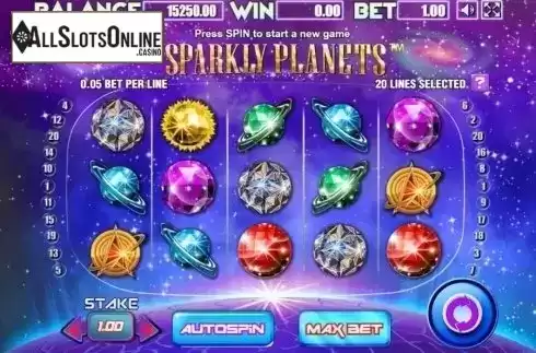 Reel Screen. Sparkly Planets from Allbet Gaming
