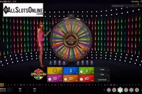 Game Screen 2. Spin a Win Live from Playtech