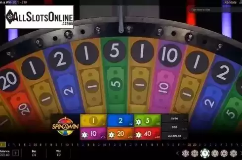 Game Screen 3. Spin a Win Live from Playtech
