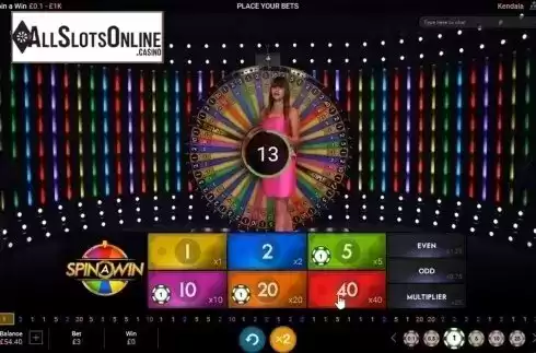 Game Screen 1. Spin a Win Live from Playtech