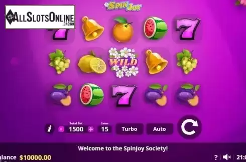 Reel screen. SpinJoy Society from Lady Luck Games