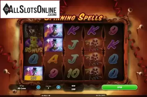Win Screen 3. Spinning Spells from Roxor Gaming