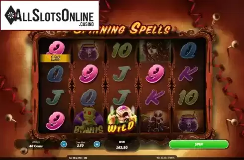 Win Screen 4. Spinning Spells from Roxor Gaming