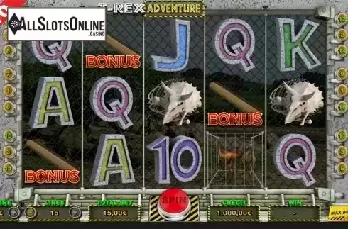 Reels screen. T Rex Adventure from Capecod Gaming