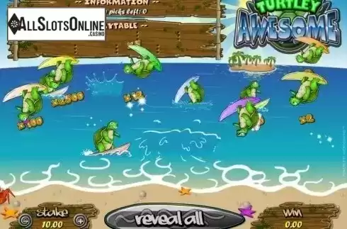 Game Screen. Turtley Awesome from Microgaming
