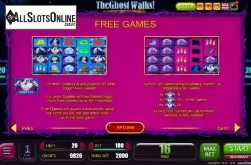 Free Spins. The Ghost Walks from Belatra Games