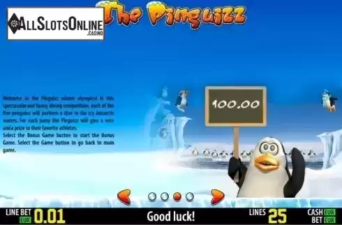 Paytable 3. The Pinguizz HD from World Match