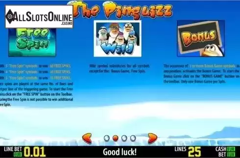 Paytable 2. The Pinguizz HD from World Match